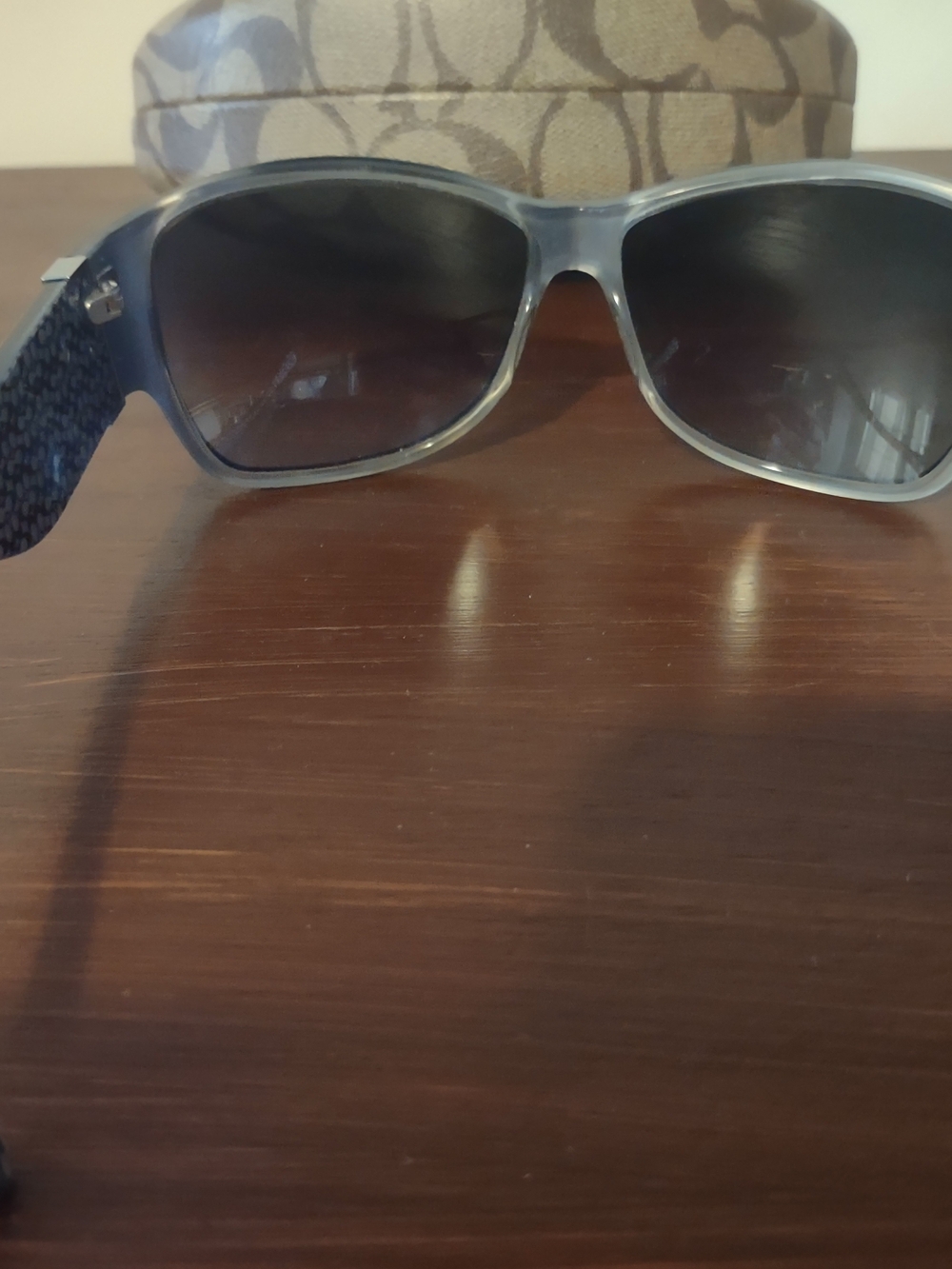 Coach Black Frame Sunglasses with Dark Smoke Lenses - Picture 5 of 6